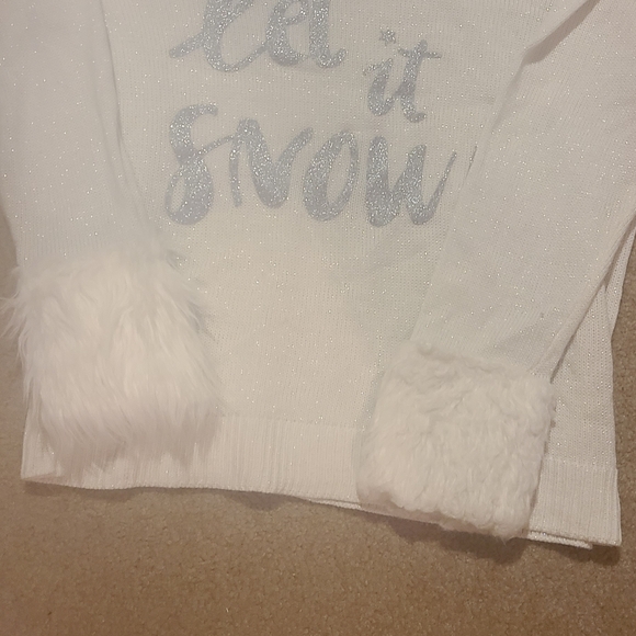 "Holiday Time" Cute Faux Fur"Let It Snow" Embellished Sweater Size xl - Picture 9 of 9